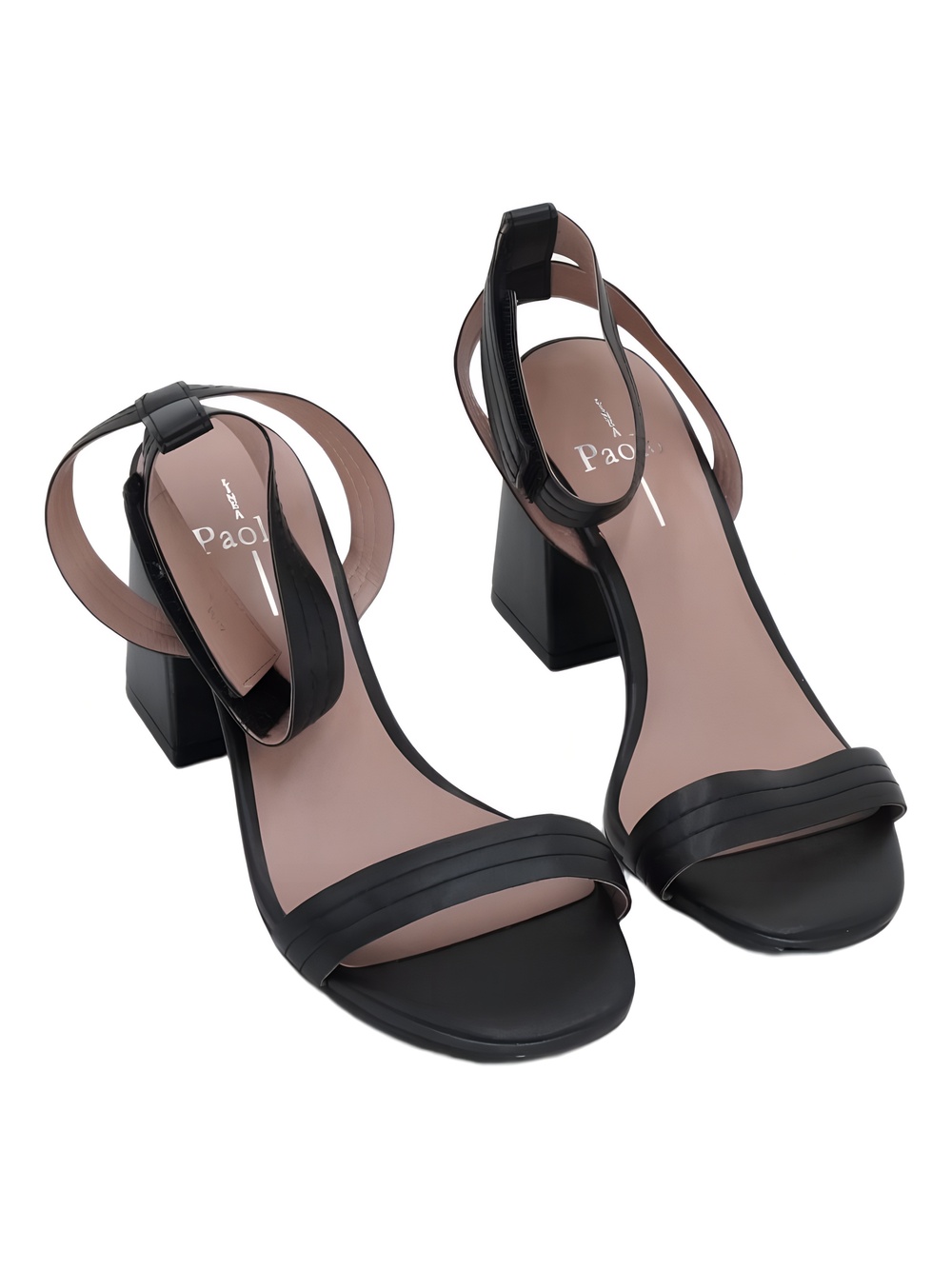 Linea Paolo Womens Emmie Heeled Sandals Leather Ankle Strap Black Size 6.5